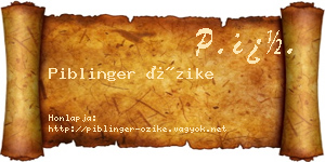 Piblinger Őzike névjegykártya