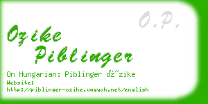 ozike piblinger business card